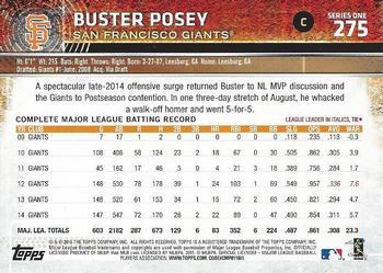 2015 Topps #275 Buster Posey Back