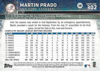 2015 Topps #302 Martin Prado Back