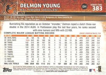 2015 Topps #383 Delmon Young Back