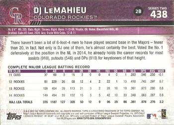2015 Topps #438 D.J. LeMahieu Back