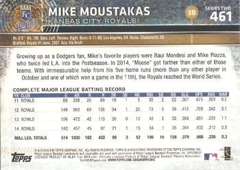 2015 Topps #461 Mike Moustakas Back