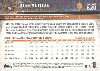 2015 Topps #620 Jose Altuve Back