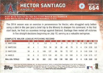 2015 Topps #664 Hector Santiago Back