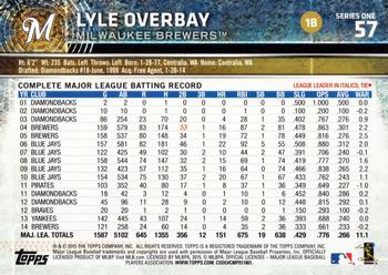 2015 Topps #57 Lyle Overbay Back