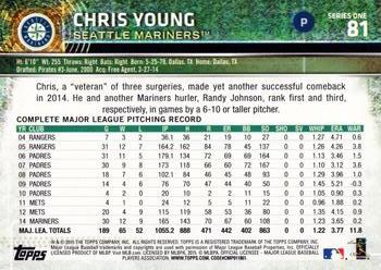2015 Topps #81 Chris Young Back
