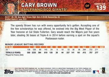 2015 Topps #139 Gary Brown Back