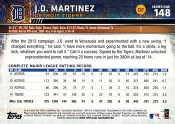 2015 Topps #148 J.D. Martinez Back