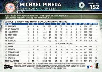 2015 Topps #152 Michael Pineda Back