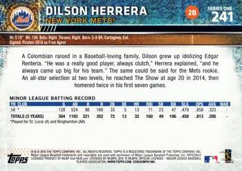 2015 Topps #241 Dilson Herrera Back