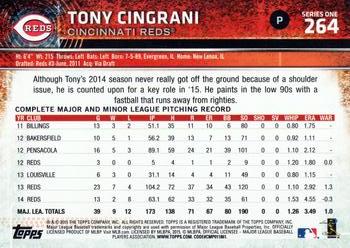 2015 Topps #264 Tony Cingrani Back