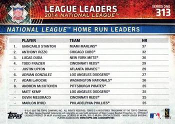 2015 Topps #313 National League Home Run Leaders (Giancarlo Stanton / Anthony Rizzo / Lucas Duda) Back
