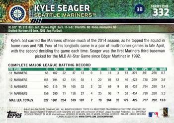 2015 Topps #332 Kyle Seager Back