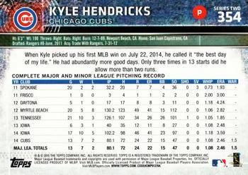 2015 Topps #354 Kyle Hendricks Back