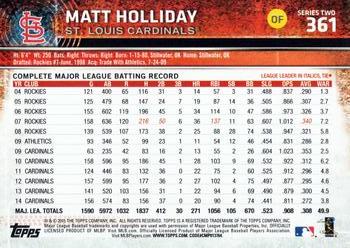 2015 Topps #361 Matt Holliday Back