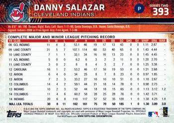 2015 Topps #393 Danny Salazar Back