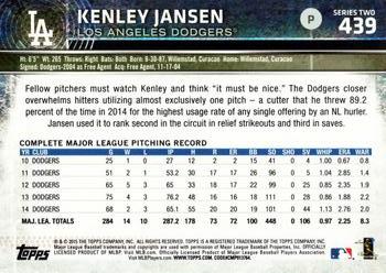2015 Topps #439 Kenley Jansen Back