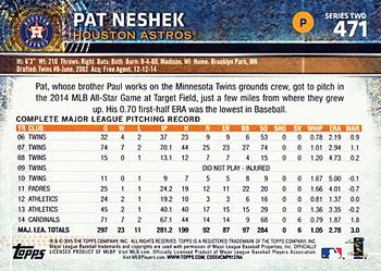 2015 Topps #471 Pat Neshek Back