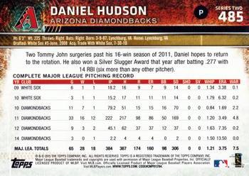 2015 Topps #485 Daniel Hudson Back