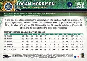 2015 Topps #536 Logan Morrison Back