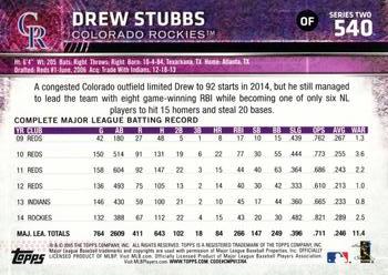 2015 Topps #540 Drew Stubbs Back