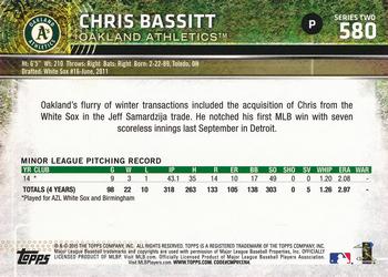 2015 Topps #580 Chris Bassitt Back