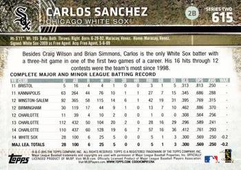 2015 Topps #615 Carlos Sanchez Back