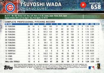 2015 Topps #658 Tsuyoshi Wada Back