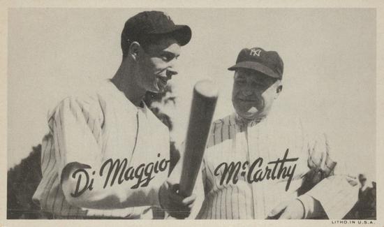 1936 Goudey Wide Pen Premiums #A117 Joe DiMaggio / Joe McCarthy Front