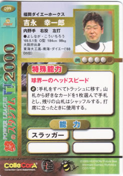 2000 Future Bee Power League UL #099 Koichiro Yoshinaga Back