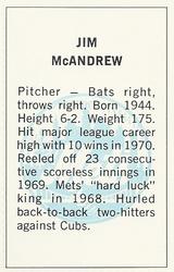 1971 Dell Today's Team Stamps #NNO Jim McAndrew Back