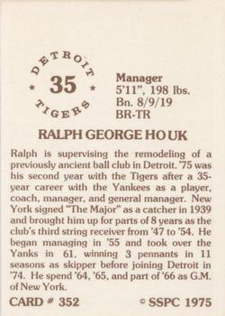 1976 SSPC #352 Ralph Houk Back