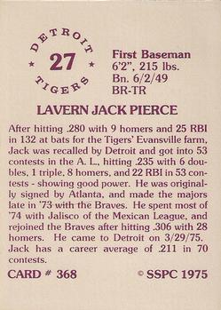 1976 SSPC #368 Jack Pierce Back