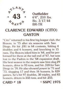1976 SSPC #18 Cito Gaston Back