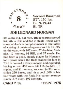 1976 SSPC #38 Joe Morgan Back