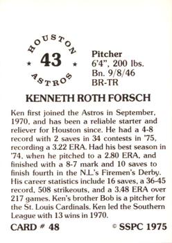 1976 SSPC #48 Ken Forsch Back