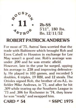 1976 SSPC #54 Rob Andrews Back