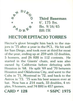 1976 SSPC #128 Hector Torres Back