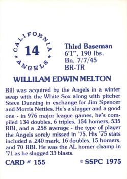 1976 SSPC #155 Bill Melton Back