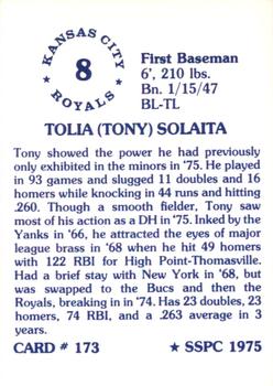 1976 SSPC #173 Tony Solaita Back