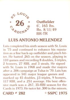 1976 SSPC #282 Luis Melendez Back