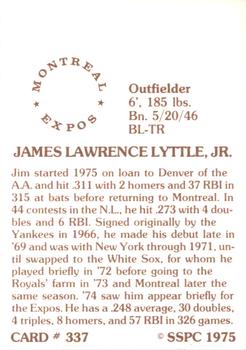 1976 SSPC #337 Jim Lyttle Back