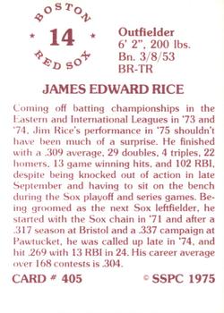 1976 SSPC #405 Jim Rice Back