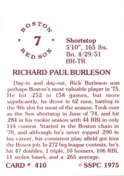 1976 SSPC #410 Rick Burleson Back