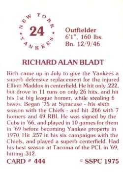 1976 SSPC #444 Rich Bladt Back