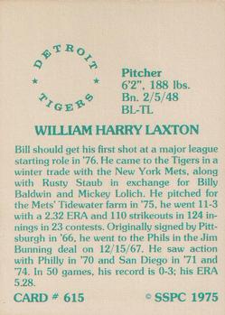 1976 SSPC #615 Bill Laxton Back