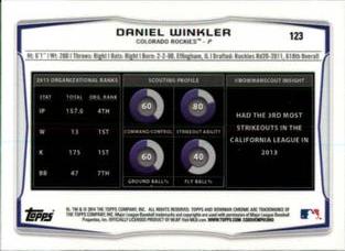 2014 Bowman Chrome Mini #123 Daniel Winkler Back