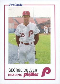 1985 ProCards Reading Phillies #1 George Culver Front