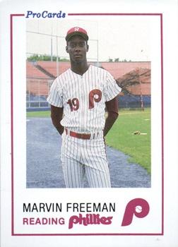 1985 ProCards Reading Phillies #3 Marvin Freeman Front