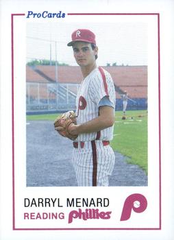 1985 ProCards Reading Phillies #23 Darryl Menard Front