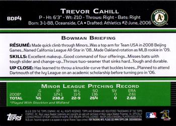 2009 Bowman Draft Picks & Prospects #BDP4 Trevor Cahill Back